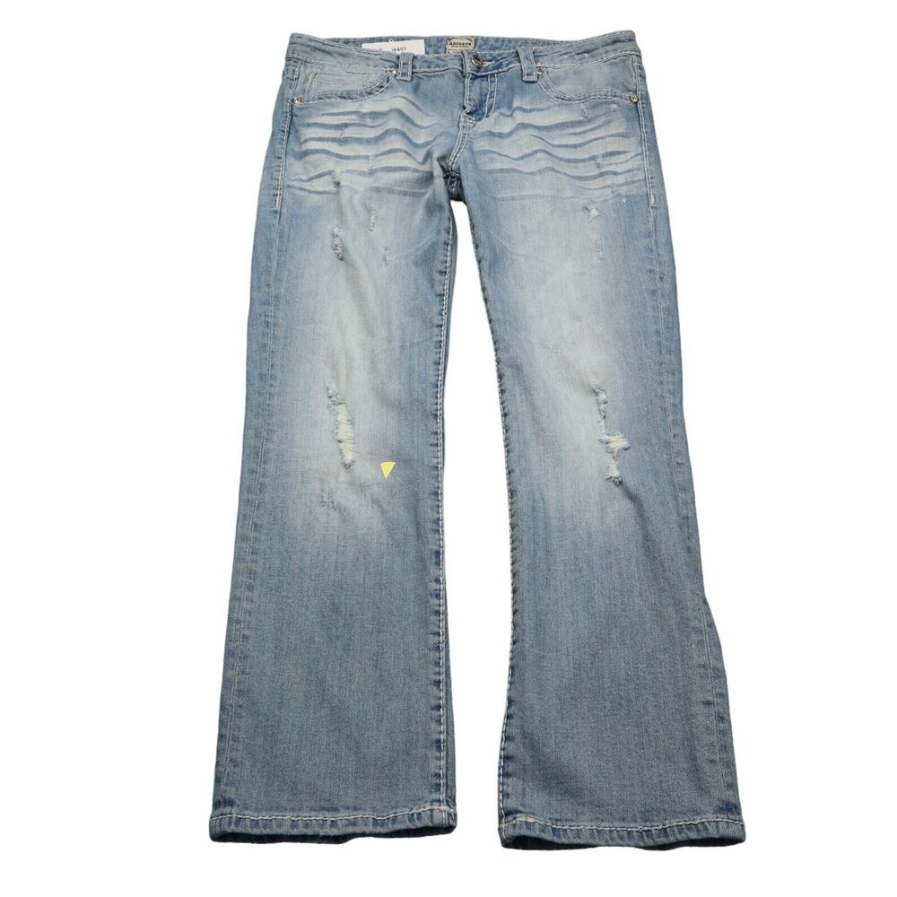 Anoname Jeans Womens 31 Blue Capri Low Rise Stretch Zip Medium Wash Denim Pants